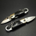 Mini folding Knife Stainless Steel with carabiner hanging buckle hike Outdoor Camp Survive kit portable Pocket tool