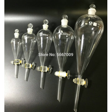 1piece Lab 1000ml glass pear-shaped Separating Conical Funnel With Glass Ground-in piston Laboratory Glassware