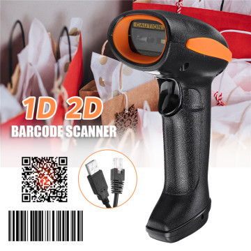 USB Handheld Barcode Scanner 2D/1D QR Code Receipt Handheld Wired Laser Barcode Scanner Scan Guns Reader Bar Code Reader