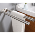 Towel Racks Simple Bathroom Double Pole Stainless Steel Towel Rack Wall Holder Stand Bathroom Kitchen Cabinet Shelf Rack