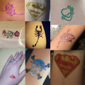 208pcs Small Design Henna Tattoo Stencils Set for Women,Kids Glitter Tattoos Drawing Template for Body Paiting 10 Sheet