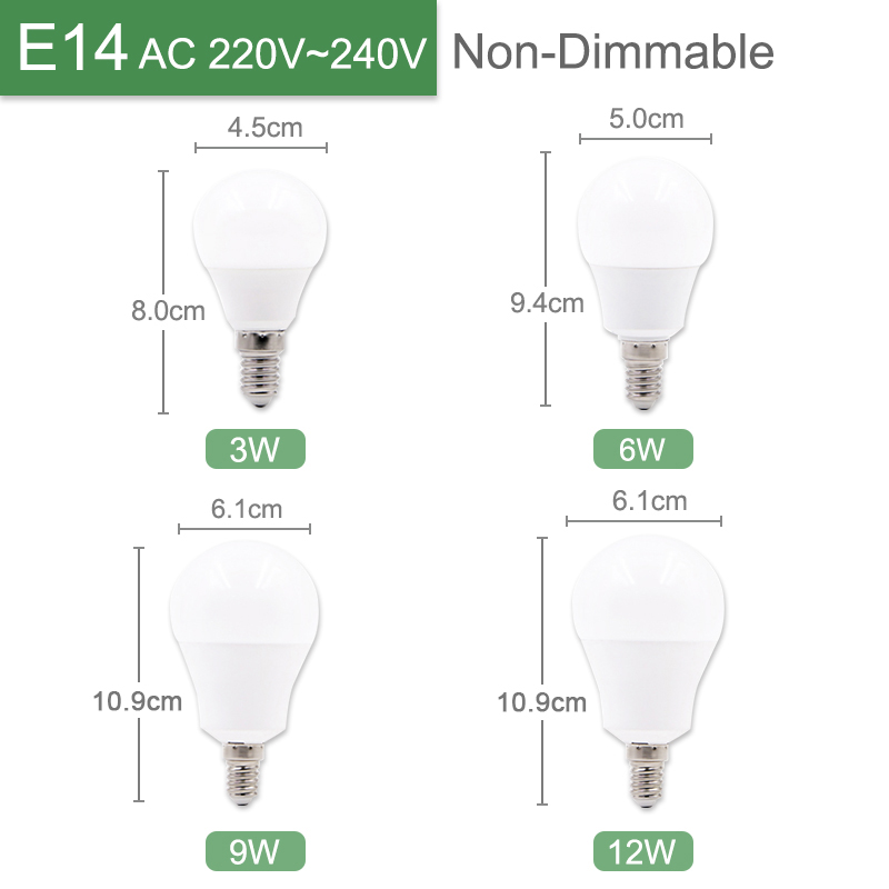 Kaguyahime LED E27 LED Light E14 LED Bulb AC 220V 240V 20W 15W 12W 9W 6W 3W LED Spotlight Table Lamp Bombilla Lighting Lampada