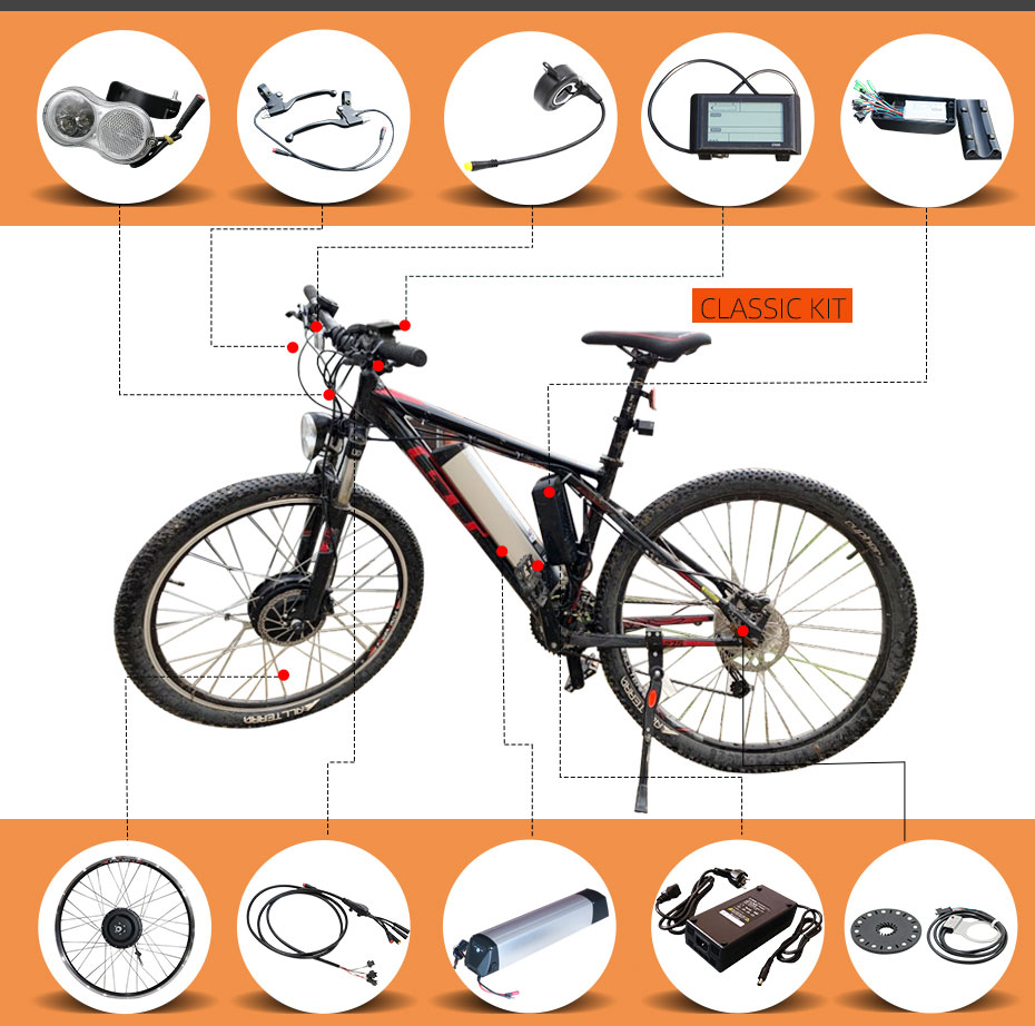 Electric Bike Kit with Lithium battery & optional Throttle 20"24"26"700C" LCD/LED/S900 Hub Motor Wheel 36V 500W E conversion kit
