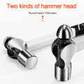 High Carbon Steel Round Head/Flat Head Dual Purpose Hammer Multifunctional Hand Tool Tpr Cushion Type Handle Round Head Hammer