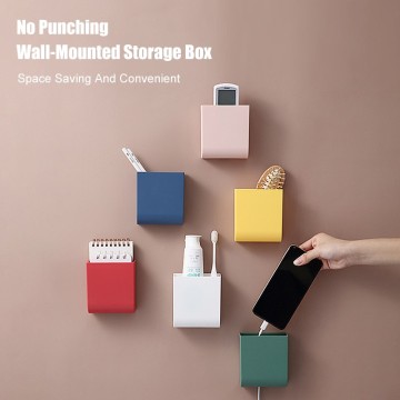 Self-adhesive Toothbrush Holder Free Punch Double-layer Mouthwash Cup Storage Rack Wall Mount Handing for Bathroom Accessories