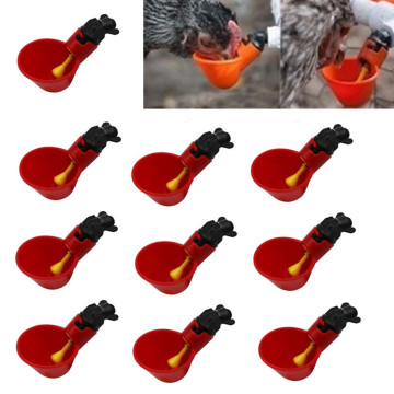 10pc Feed Automatic Bird Coop Poultry Chicken Fowl Drinker Water Drinking Cups Livestock Drinking Cup Poultry Watering Tools