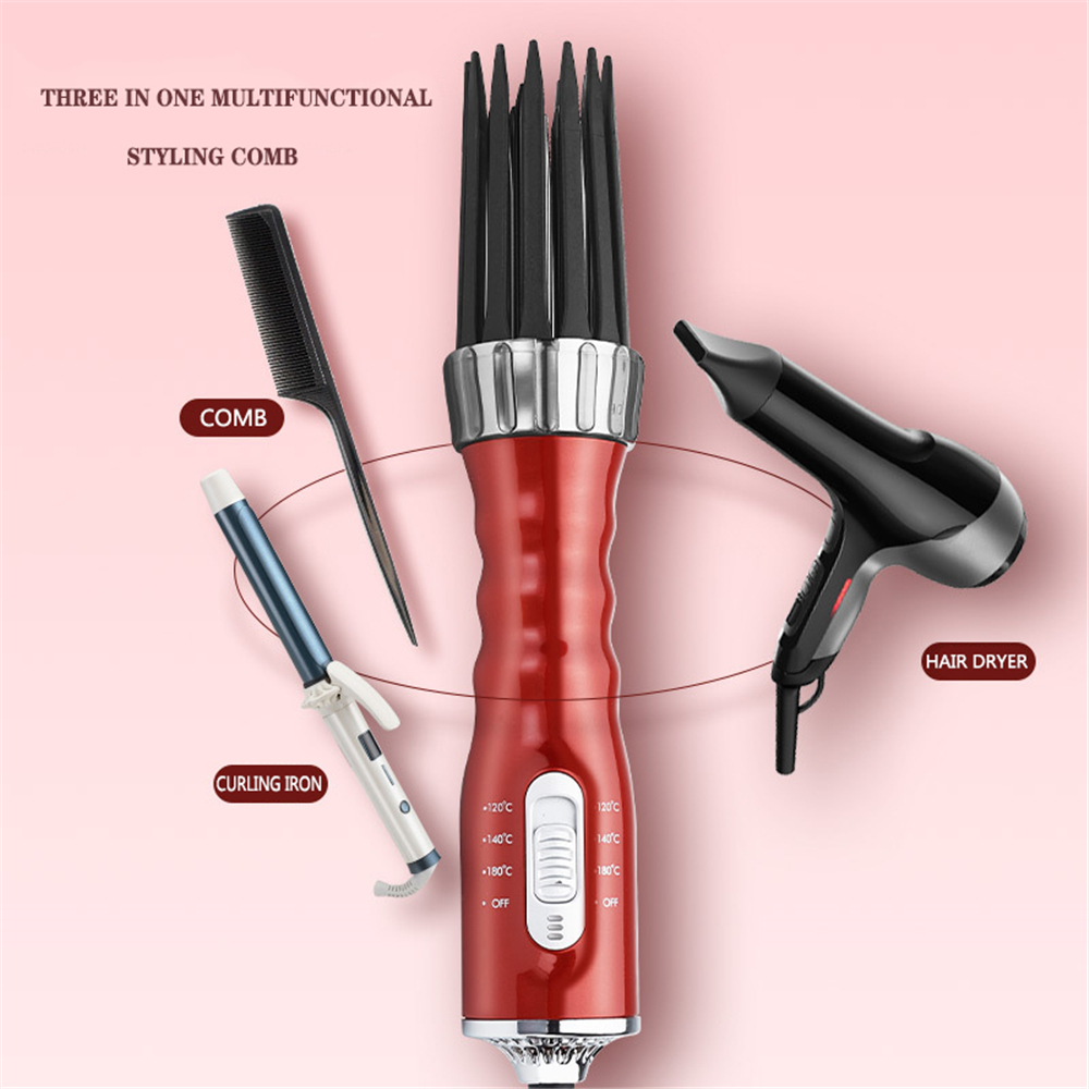 3 In 1 Hair Styling Machine Electric Hair Curler Hair Dryer Ionic Comb 3 Level Adjustmen Hair Curler Rollers Hair Dryer Brush