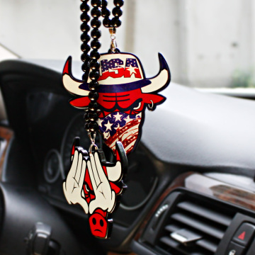 Car Pendant Acrylic Fashion Raging Bull Gesture JDM Automobile Rear View Mirror Charms Trim Hanging Suspension Ornaments Gift