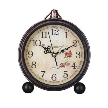 Antique Style Clocks Silent Retro Table Clock Quiet Non-Ticking Clock Classic Retro Clock Desk Alarm Clock(Without Battery)