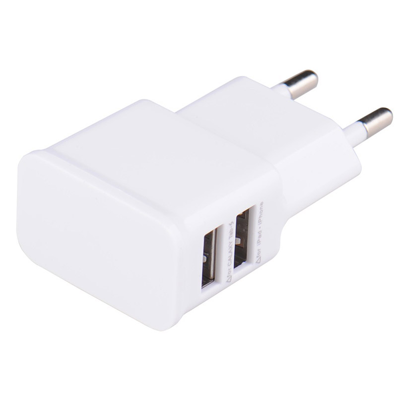 Dual USB Charger 5V 1A EU Plug Universal Mobile Phone charger Wall AC Power charger International plug Adaptor