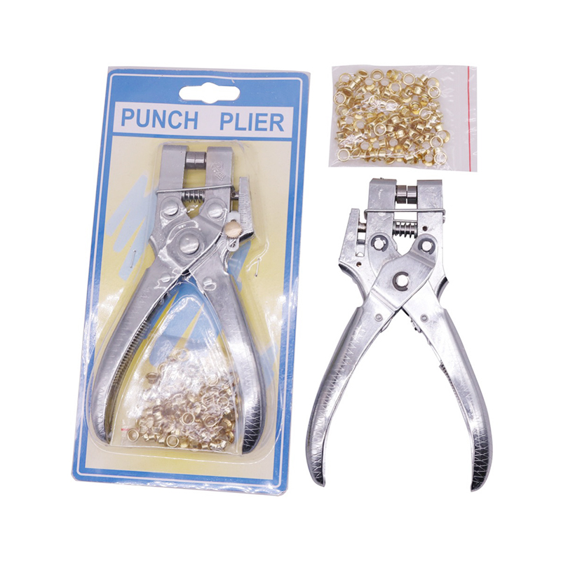 1 Pcs Stainless Steel Multi-purpose Punch Pliers Leather Paper Plastic Packaging Punch Machine Eyelet Pliers Free Gift Rivets