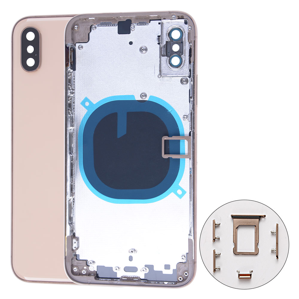 OEM Back Housing Cover For iPhone XS Battery Cover Middle Chassis Frame With SIM Tray Side Key Parts Flex Cable Full Assembly