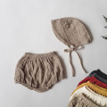 Baby Girls Soft Bloomers Set New Muslin Double Gauze Shorts Hat Photo Props Set Spodenki Cute Baby Boys Newborn Szorty
