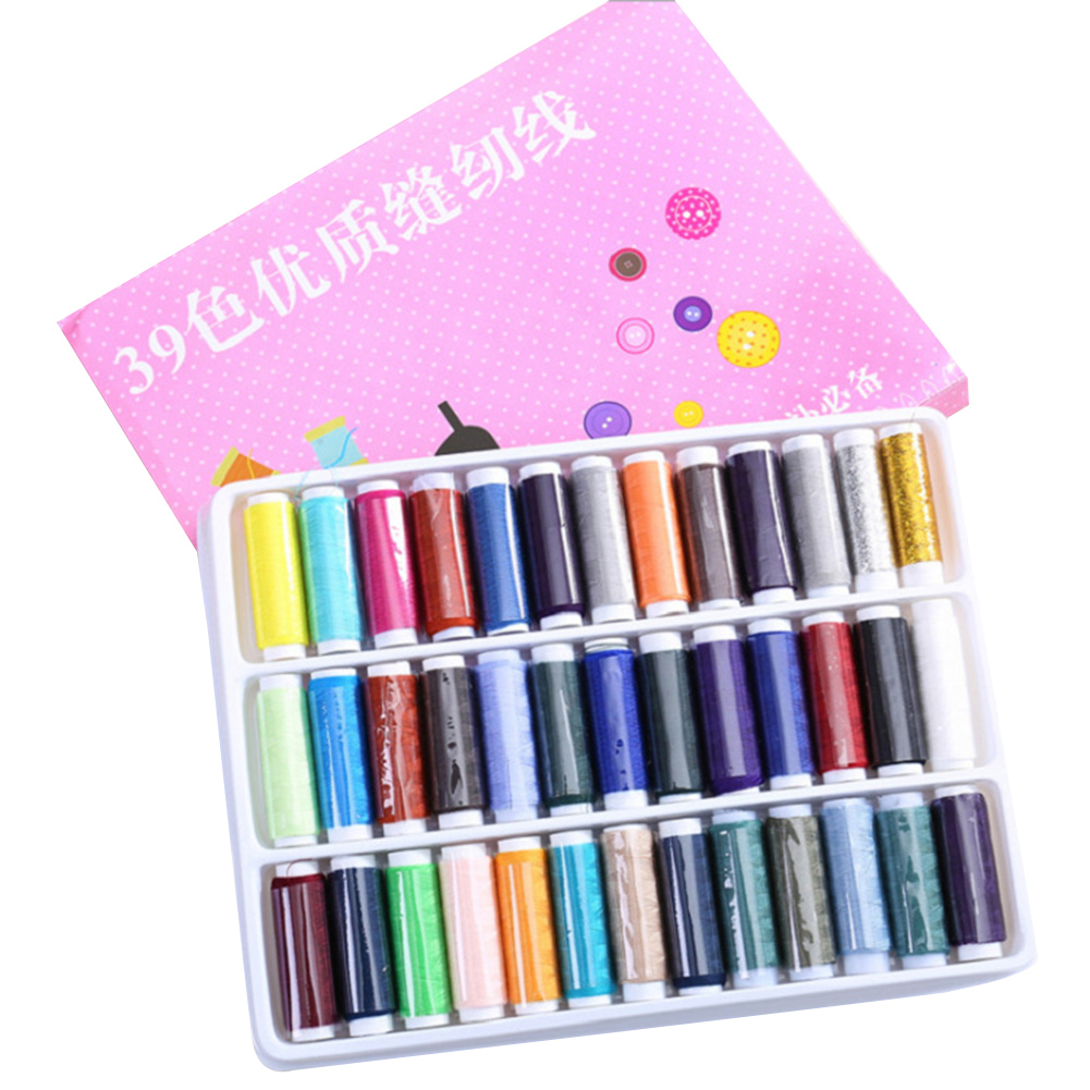 39pcs Sewing Thread 39 Color Colorful Assortment Thread for Sewing Embroidery Machines LBShipping