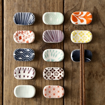 Nordic Chopstick Holder Underglaze Ceramic Tableware Japanese Creative Restaurant Household Simple Oval Spoon Bracket Kitchen