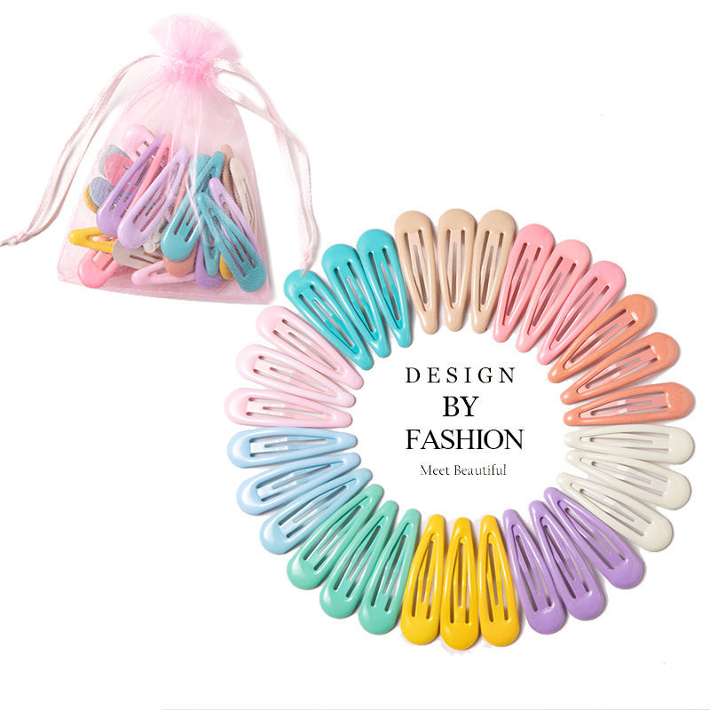 10-40pcs Children Cute Color Hairclip Head Jewelry Drop-shaped Clip Hair Styling Accessories Baby Clip Cute Fashion Baby Hairpin