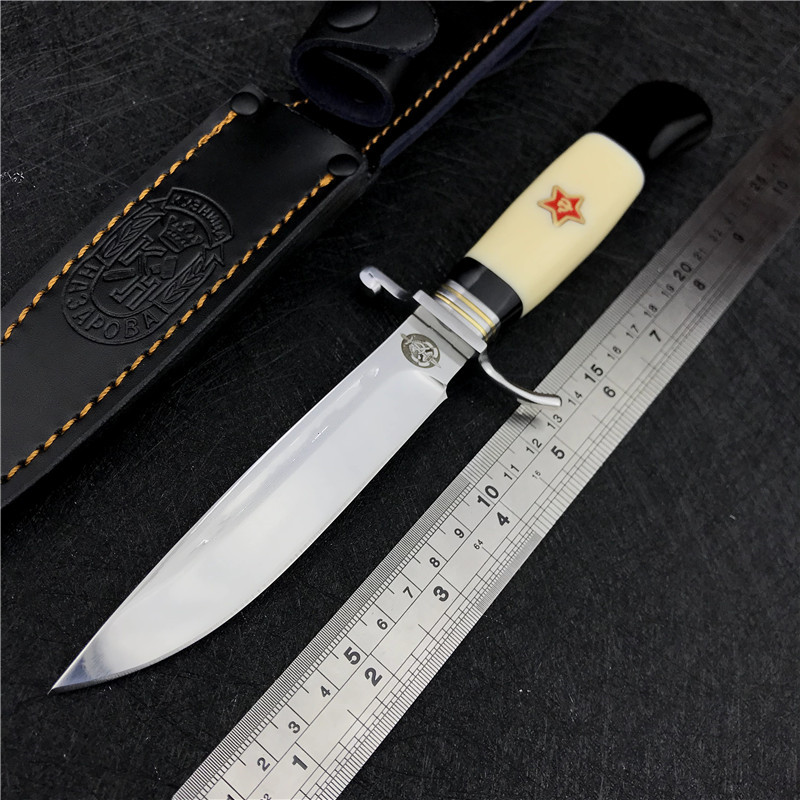 Russian Nkvd Ussr Finka NKVD Outdoor Survival Hunting Bowie Knives Camping Fixed Blade Straight Tactical knifes Camping Knife