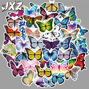 50Pcs Not Repeat Colorful Butterflies Stickers for Kid's Toys Pretty Good Decora to Luggage Laptop Fridge Phone Decals