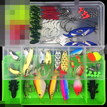 101Pcs Fishing Tackle Box Lure Kit Set Spinner Lure Minnow Popper VIB Soft Hard Spoon Crank Baits Fishing Hooks Accessories