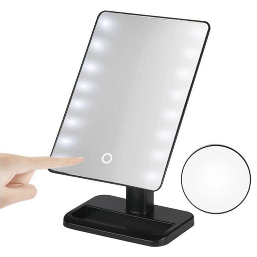 LED Lighted Makeup Mirror With Light Lamp Screen Dimmer Switch Cosmetic Beauty Desktop Stand Makeup Mirror