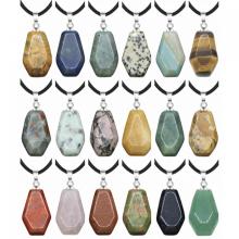 GreenJoan Healing Crystal Coffin Gemstone Pendant Necklaces