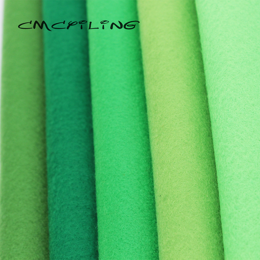 CMCYILING Green Series Soft Felt Fabric For Needlework DIY Sewing Dolls Crafts Polyester Cloth 45*110CM