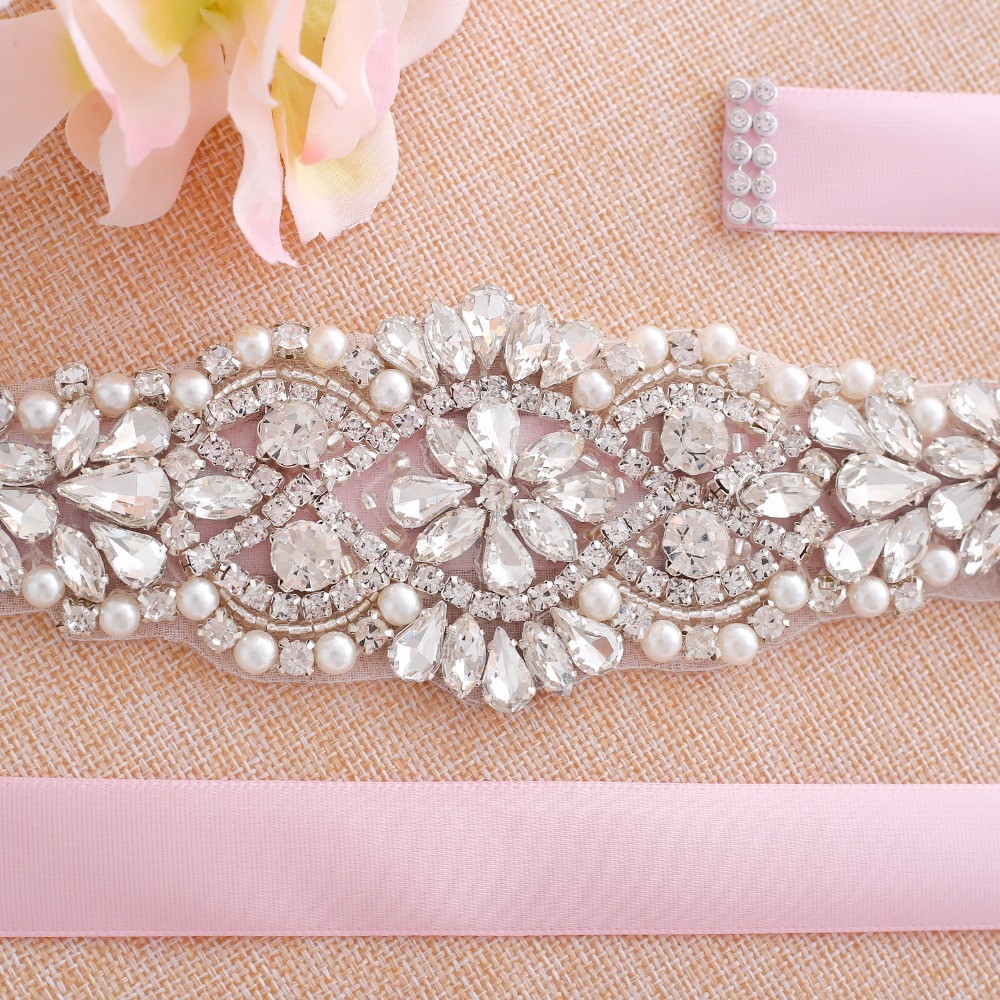 Wedding belt crystal Rhinestones Bridal Belt Silver Diamond Bridal sash For Wedding Gown vestido de pedreria J103S