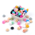 LOFCA 12mm 100Pcs/lot Silicone Lentil Round Beads Teething Baby Teether Chew BPA Free DIY Pacifier Chain Food Grade Silicone