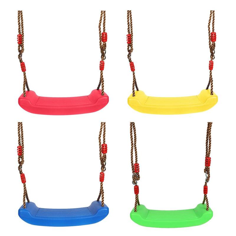 Adjustable Garden Swing Kids Hanging Seat Toys with Height Ropes Plastic Single Hanging Chair Outdoor Safety Toys Gifts Play New