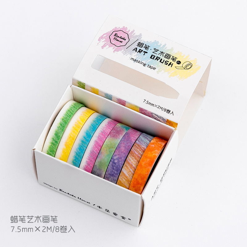 8pcs/pack Stick Figure Collage Washi Tape Adhesive Tape Diy Scrapbooking Sticker Label Masking Tape