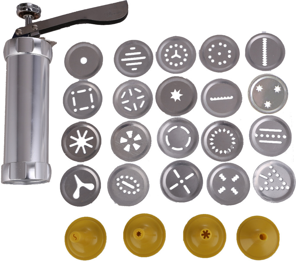 Biscuit Cookie Making Maker Pump Press Machine Cake Decor 20 Moulds+ 4 Nozzles Cookie Tools Cookie moulds