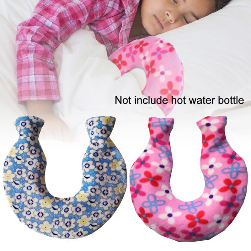1400ml Hand Feet Neck Coral Fleece U Shaped Explosion Proof Shoulder Winter Hot Water Bag Cover Heat Preservation Removable Warm