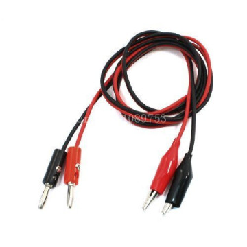 2 Pcs Red Black Banana Plugs to Alligator Clips Probe Test Cable 1M