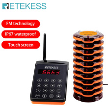 Retekess TD156 FM Restaurant Pager Wireless Calling System With 10 Pager Receivers For Restaurant Clinic Pager System