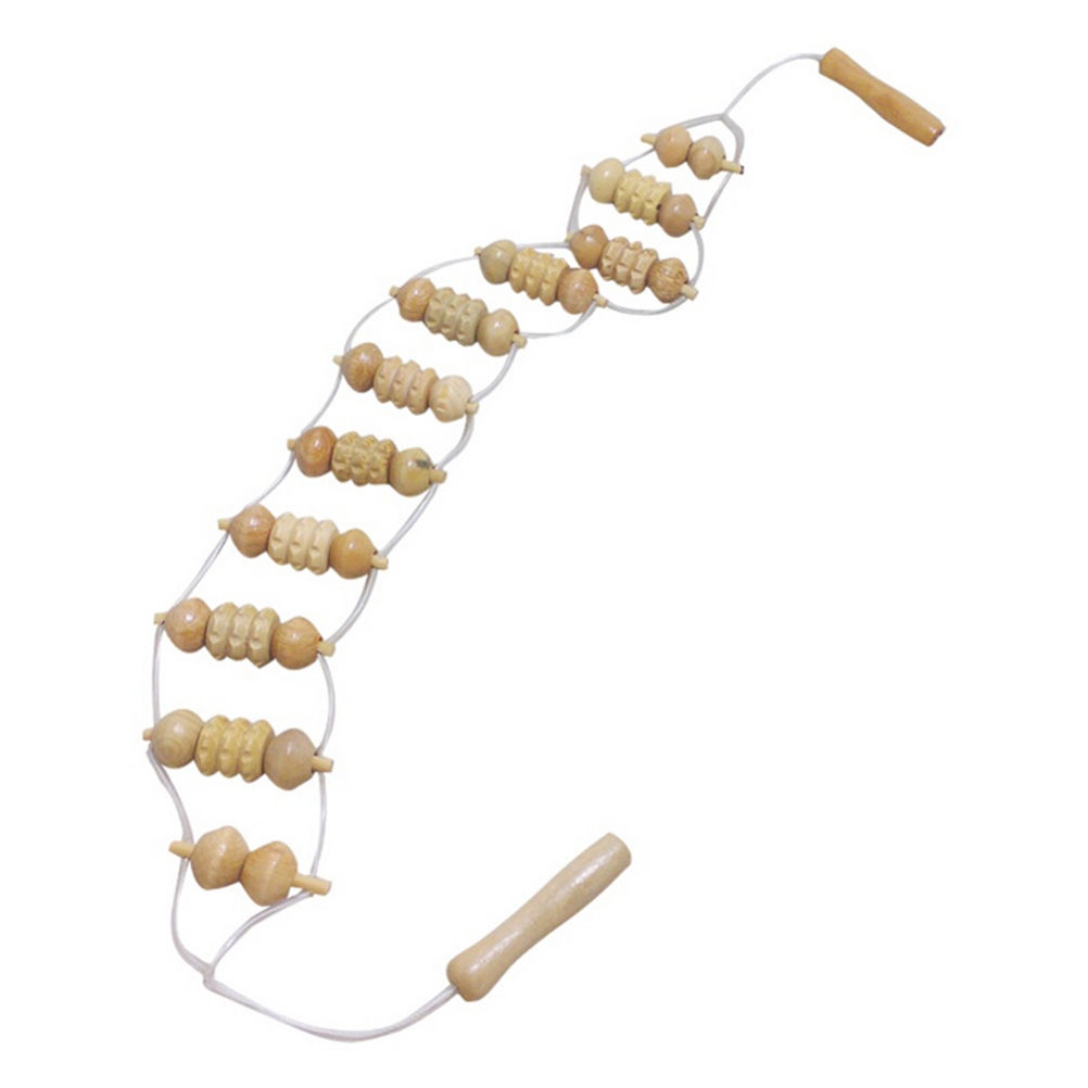 High Quality Convenient Wooden Wheel Full Body Neck Back Leg Waist Roller Massage Theraputic Care