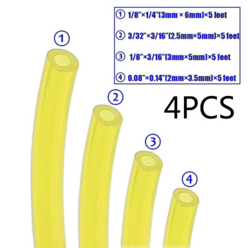 4pcs Tygon Petrol Fuel Gas Line Pipe Hose Tube for chainsaws, blowers, pressure washers, trimmers Tools