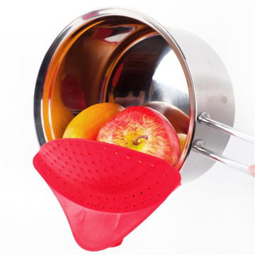 Colander Pot Strainer Fits All Pots And Bowls Kitchen Cleaning Tool Vegetable Cookware Clip On Silicone Colander Drain Tool