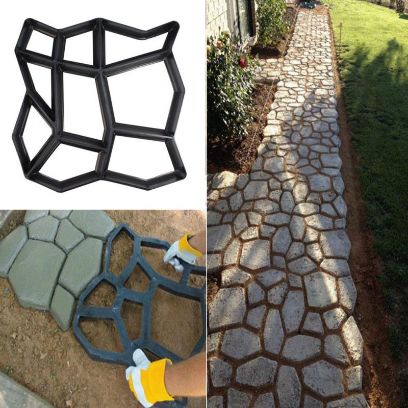 Manually Paving Cement Brick Concrete Molds Reusable DIY Plastic Path Maker Mold Garden Stone Road Paving Mold Garden Decoration