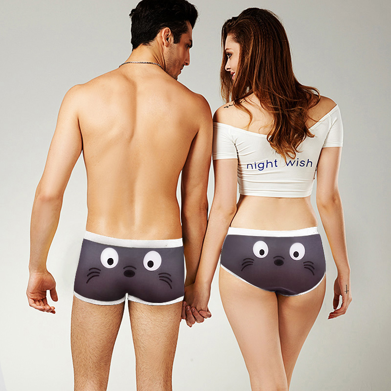 Couple Panties cotton cartoon men's Boxers For Men Panties Women Lingerie Funny Homme Shorts Breathable Mens Underwear Trunks