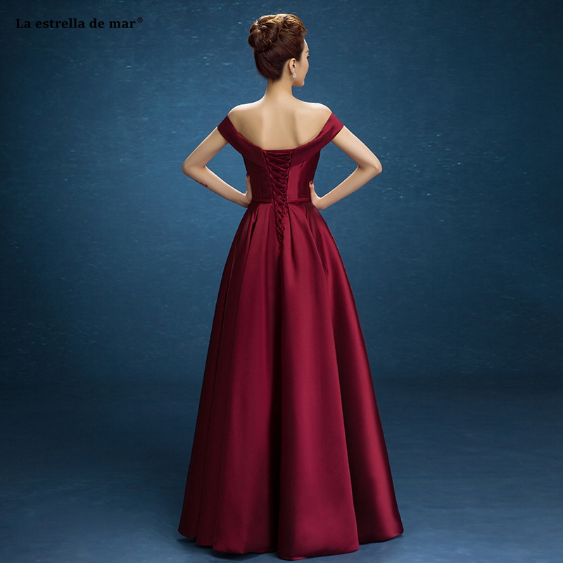 Robe Demoiselle D'honneur 2021 New Satin Boat Neck A Line Burgundy Bridesmaid Dresses Long Real Photo Wedding Party Gown