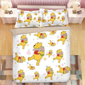 Disney Winnie the Pooh Bedding Set Twin Size Duvet Cover for Kids Bedroom Boys Double Bed Set Single Queen King Bedspread