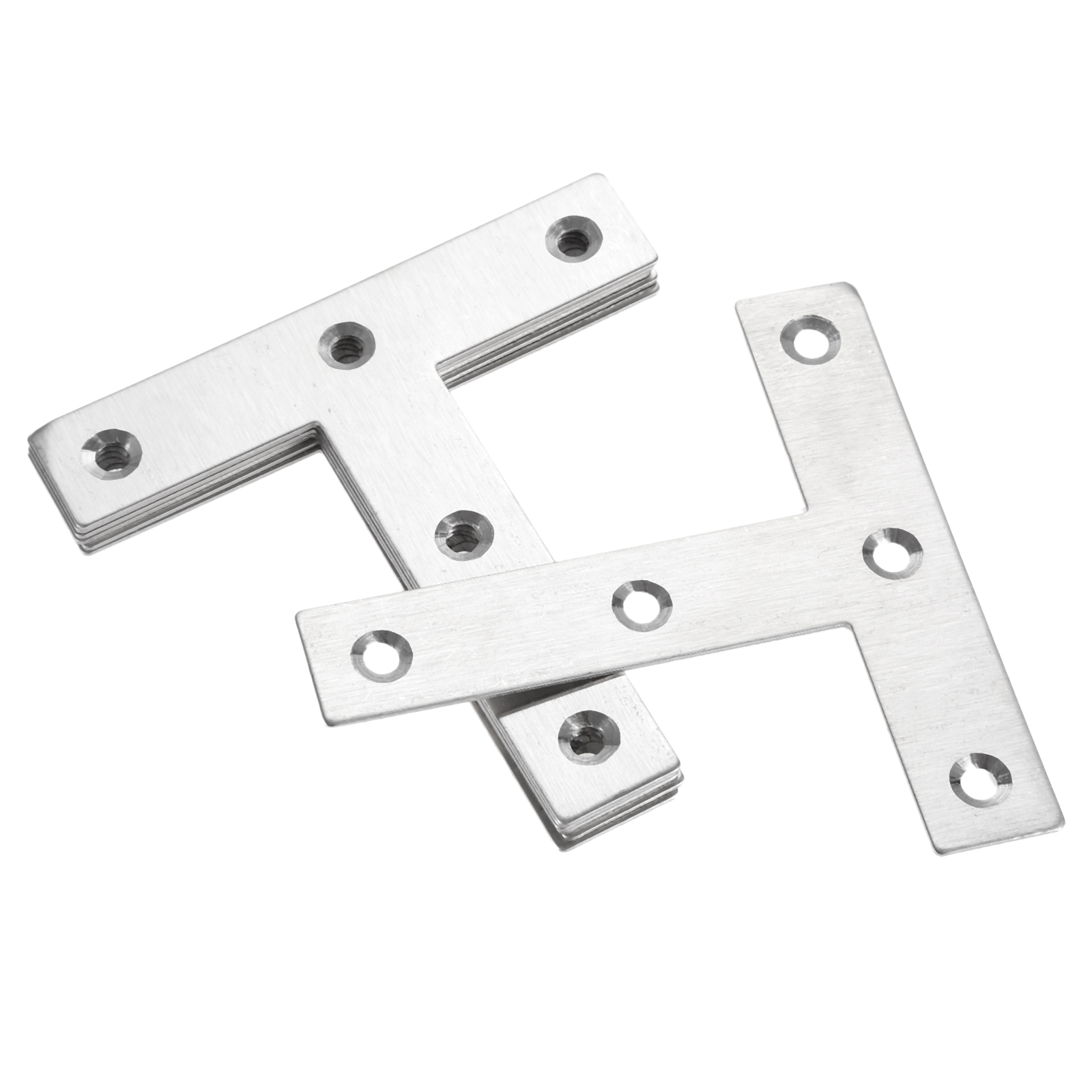 DRELD 5PCS Stainless Steel Angle Plate Corner Brace Flat T Shape Repair Bracket Brace Brackets Connector Furniture Fixing-Corner