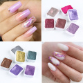 6/12 Colors Solid Pigment Watercolor Paints Set Metallic Pearl Gold Silver Nail Chrome Glitter Powder DIY Manicure Decor LY1838