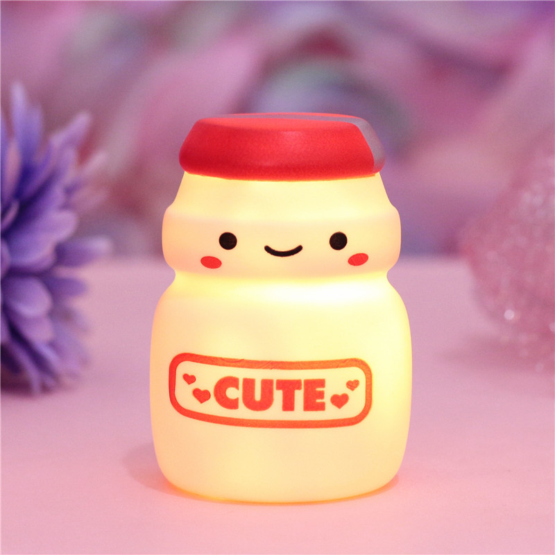 2020 LED Resin Night lamp decorate desk light battery cute Milk tea 7 Colourful Holiday Creative sleepping bulb for baby bedroom