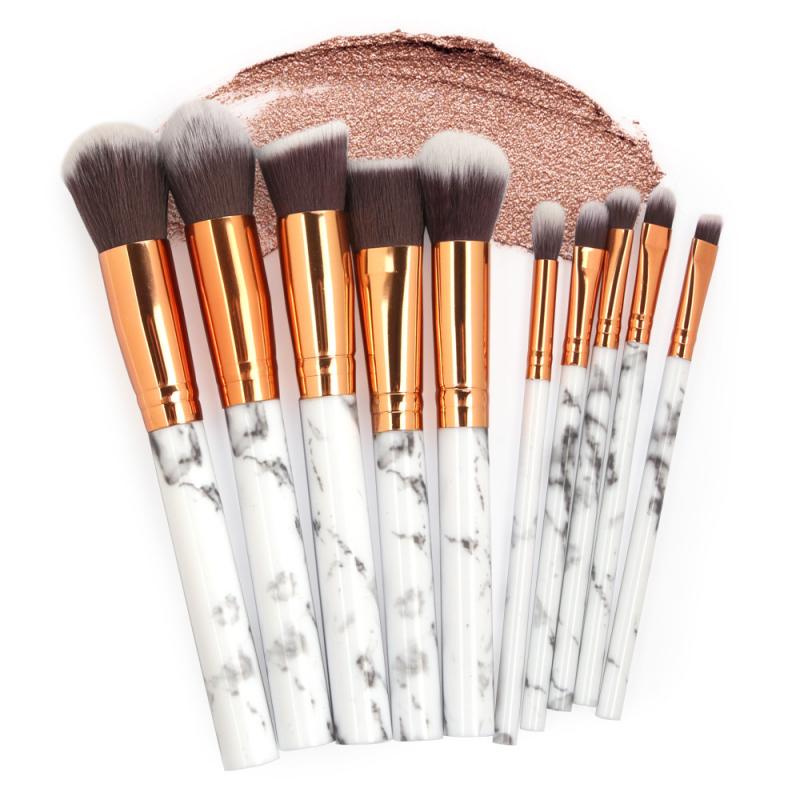 10PC/Set Marbling Makeup Brush Set Contouring Brush Mask Brush Blush Brush Eyeshadow Brush Foundation Brush Makeup Tool