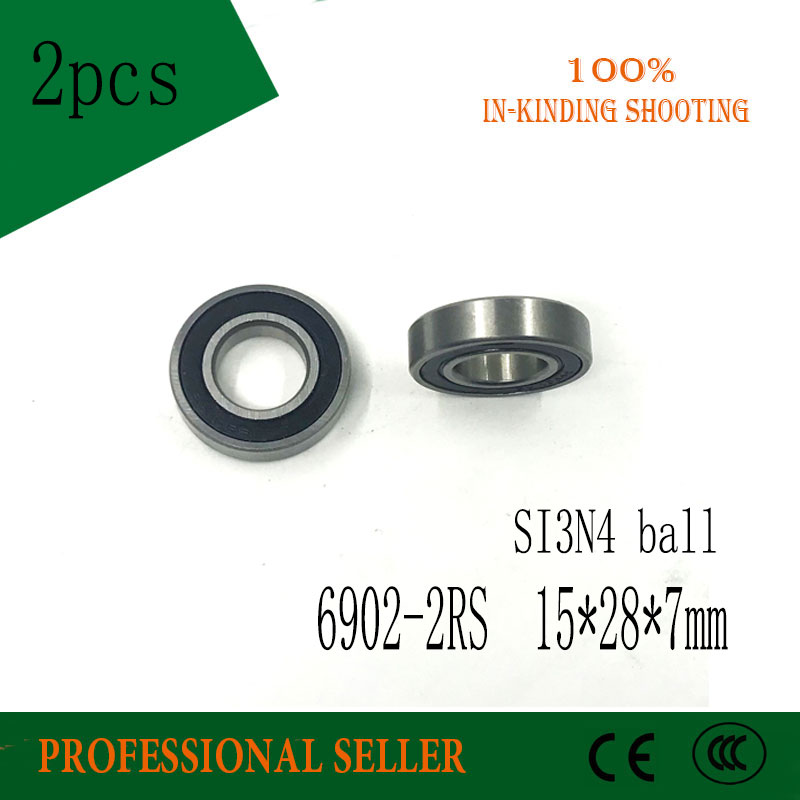 hybrid bike bearing 2pcs 6902-2RS 15X28X7mm steel hybrid ceramic ball bearings 6902 2RS 15*28*7mm Si3N4 bike part 6902 RS