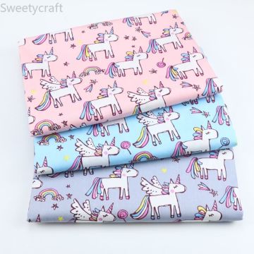 Unicorn 100% Cotton Fabric By Meter Diy Sewing Patchwork Quilt Cloth Bedding Blanket Sheet Pillow Decor Handmade Craft Tissus