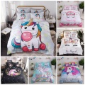 luxury 3D Digital unicorn Bedding Set,Duvet Cover & Pillowcase,Popular Style 2/3pcs.(No padding No sheet)