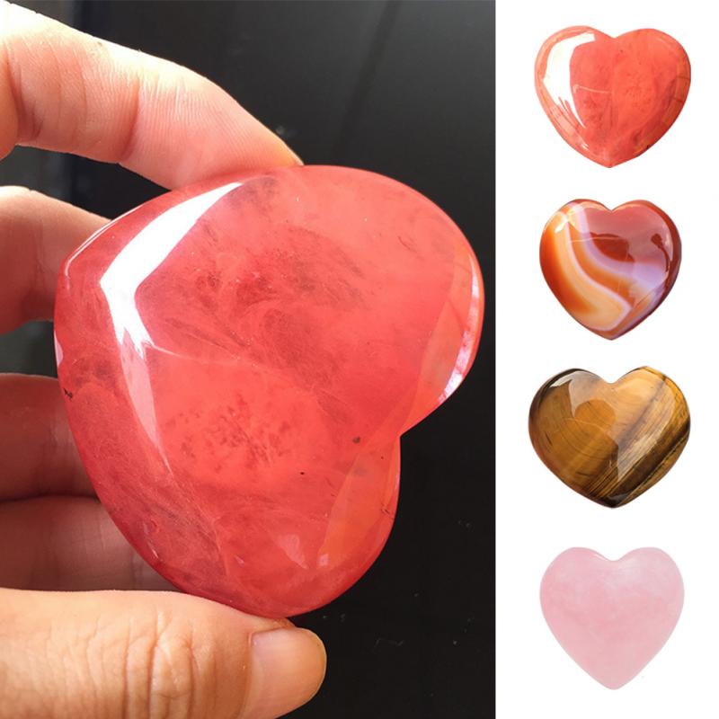 Heart Shape Smooth Gemstones Chakra Stone Healing Balancing Kit For Collectors Crystal&Reiki Healers and Yoga Practioner