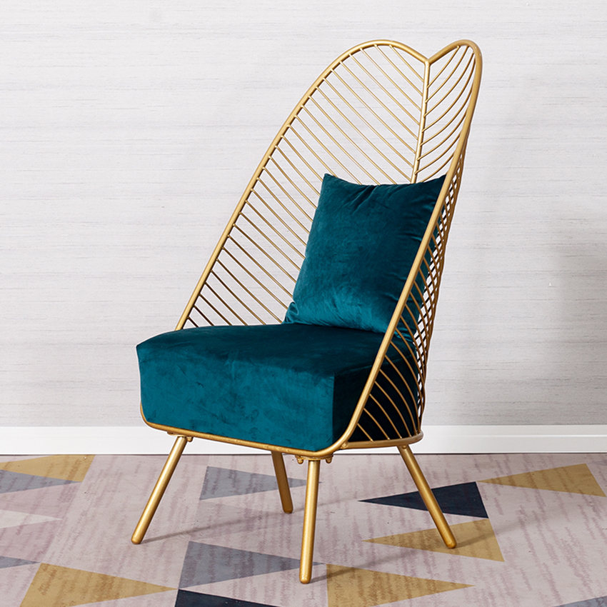 Modern Living Room Sponge Cushion Sofa Chairs Nordic Iron Lounge Banana Chairs Customizable Sofa Stools Home Bedroom Furniture